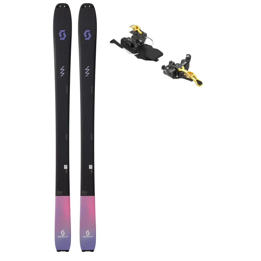 SCOTT Explorair 88 W /black purple + Fix ATK RT 11 Evo /Freins 91 mm /gold