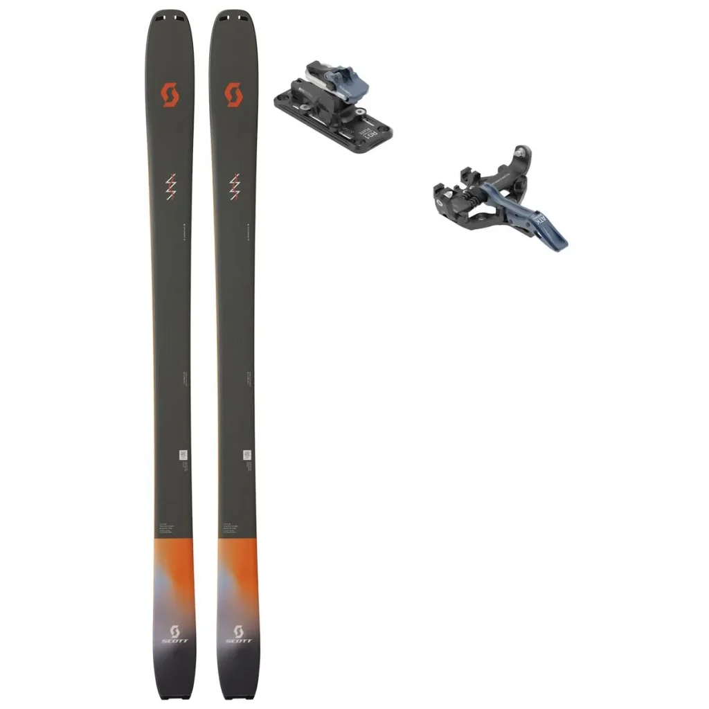 SCOTT Explorair 95 /kaki vert + Fix ATK Kuluar 12 Superlight /bleu marine