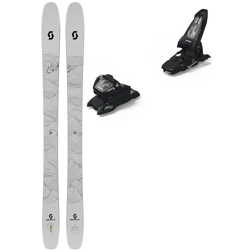 SCOTT Sea 108 /blanc jaune + Fix MARKER Griffon 13 ID /noir