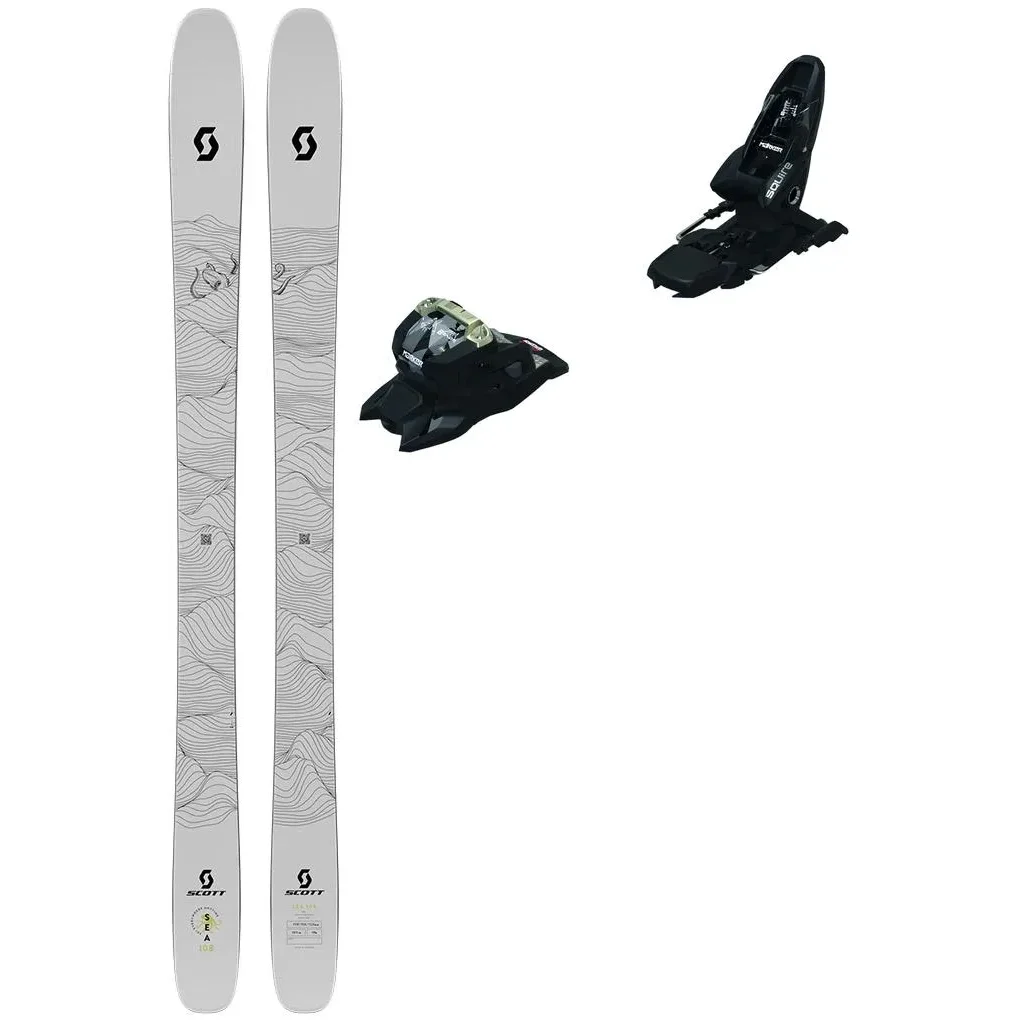 SCOTT Sea 108 /blanc jaune + Fix MARKER Squire 11 /noir