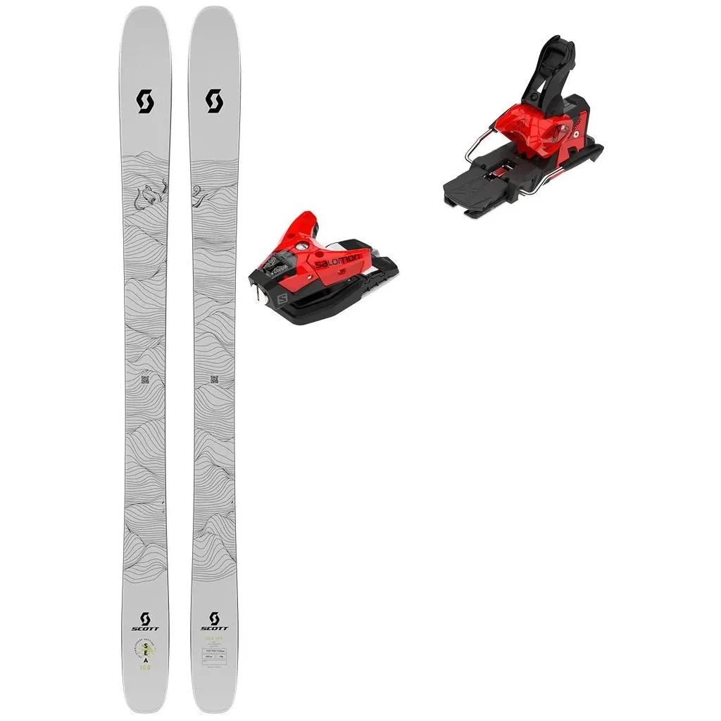 SCOTT Sea 108 /blanc jaune + Fix SALOMON Sth2 Mnc 16 /rouge