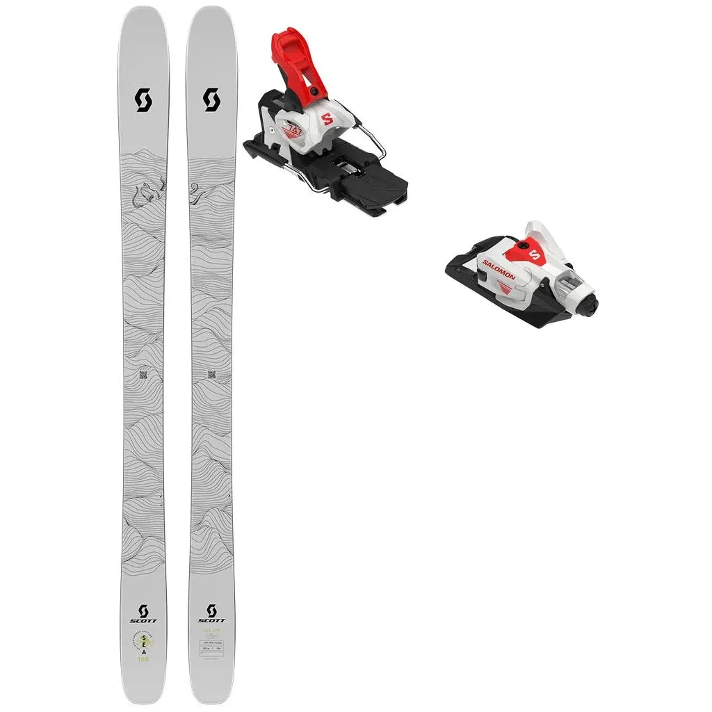 SCOTT Sea 108 /blanc jaune + Fix SALOMON Strive 16 Mn /blanc fiery