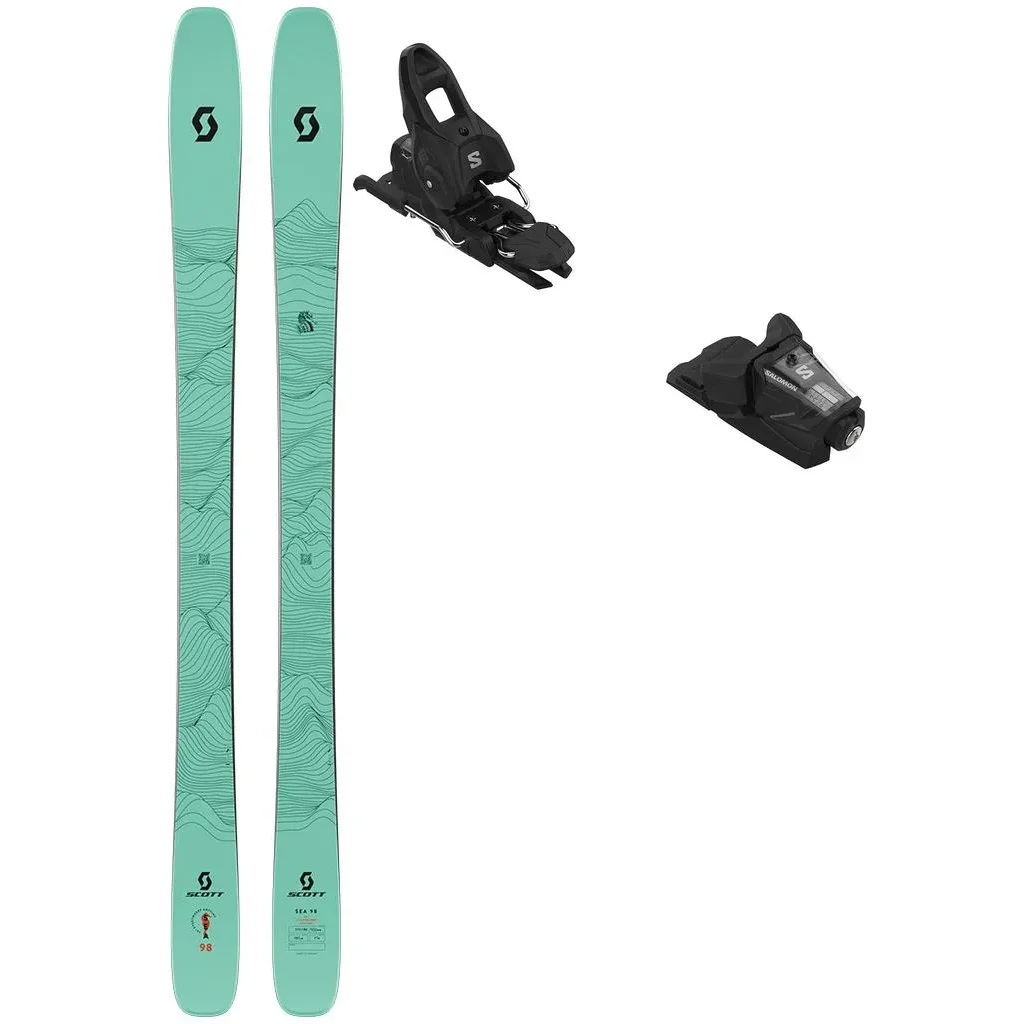 SCOTT Sea 98 /menthe vert rose + Fix SALOMON Stage 10 Gw /noir