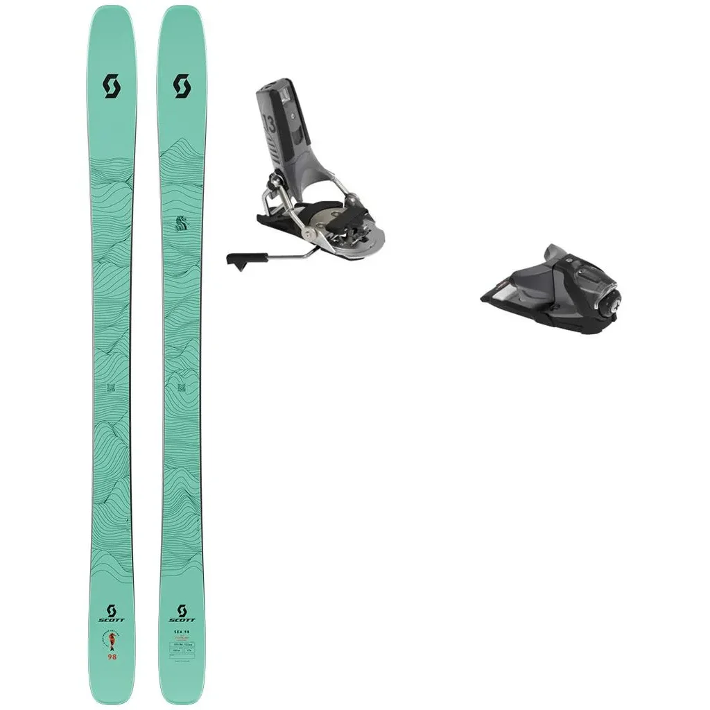 SCOTT Sea 98 /mint green pink + Fix LOOK Pivot 2.0 13 Gw Freins 115 /black metal