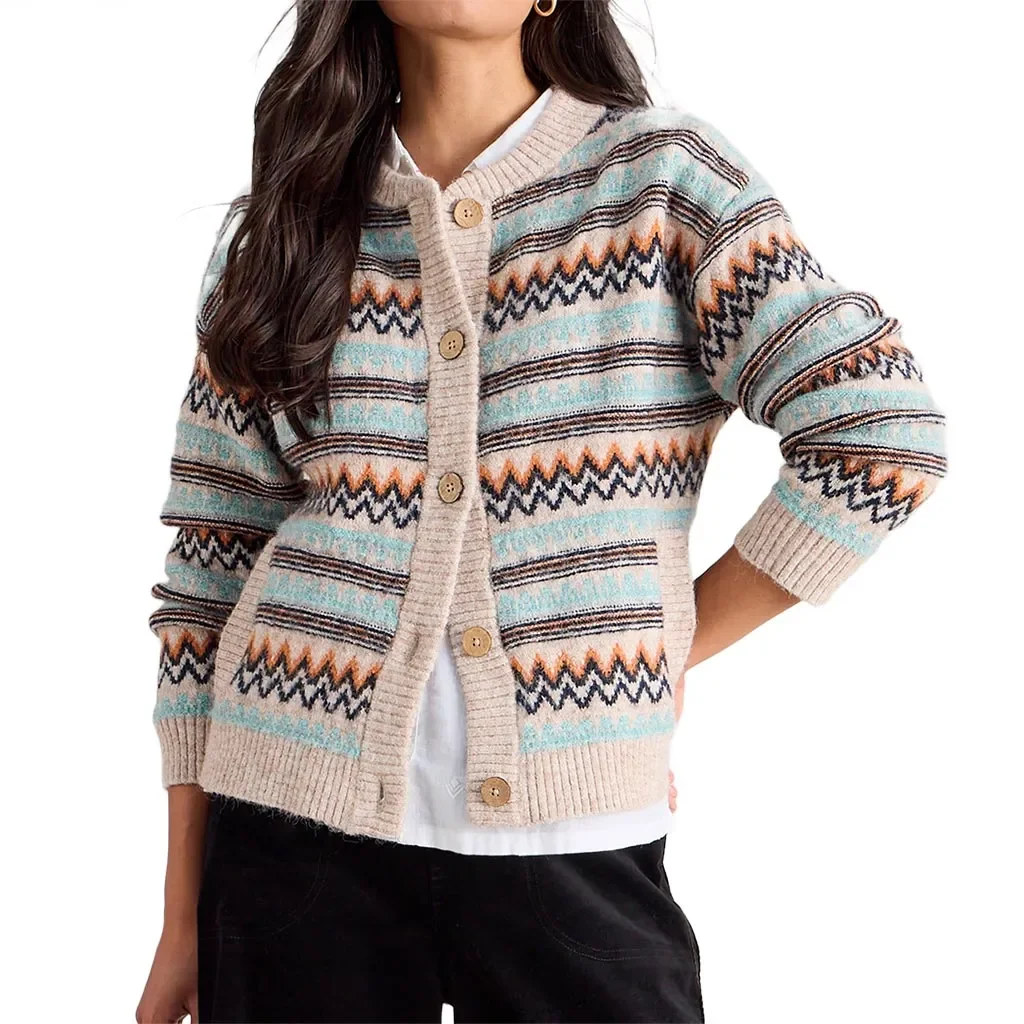 WHITE STUFF Georgina Fairisle Cardi /nat mlt