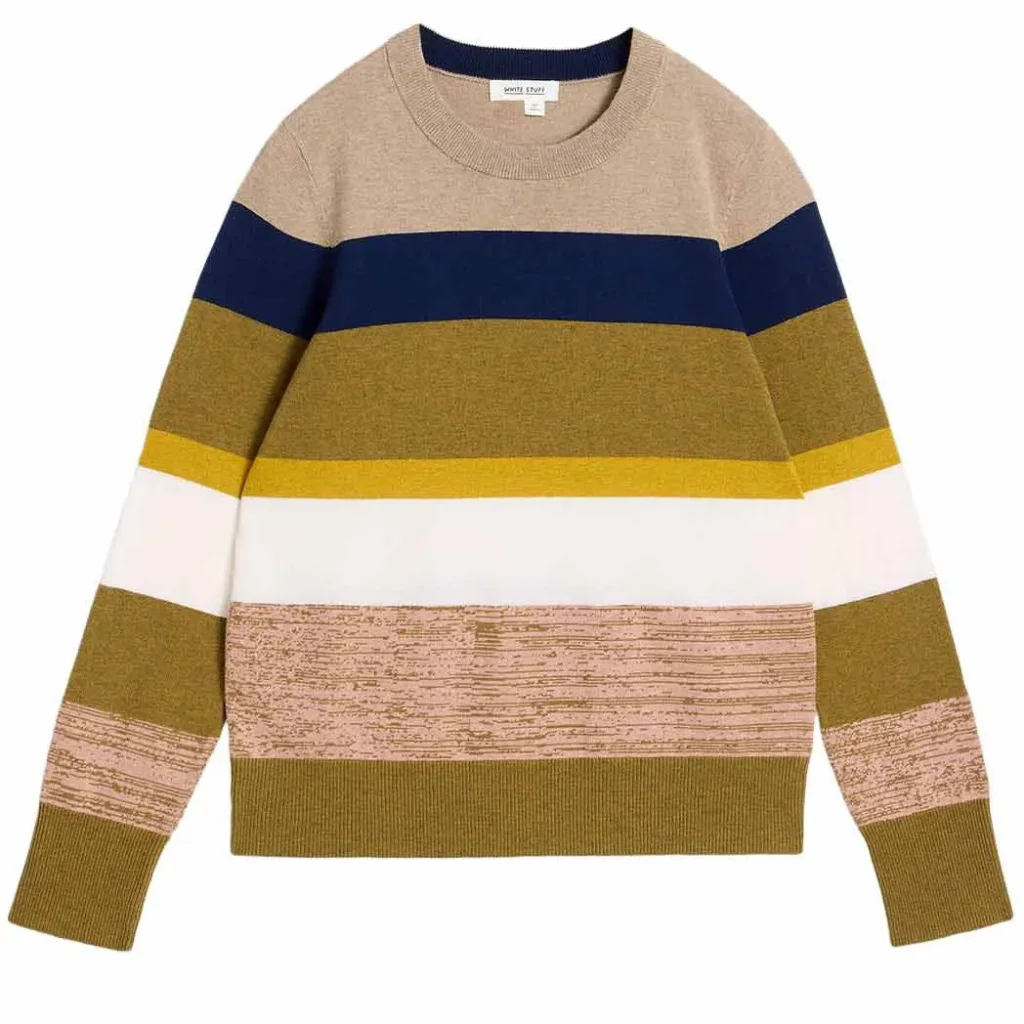 WHITE STUFF Katie Stripe Jumper /green mlt