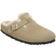 BIRKENSTOCK Boston Shearling Suede leather /fur taupe (Narrow)