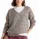 WHITE STUFF Texture V Neck /lgt nat