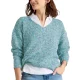 WHITE STUFF Texture V Neck /mid bleu