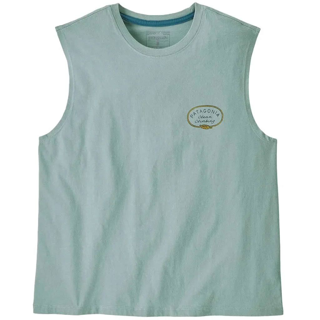 PATAGONIA Clean Climb Roots Boxy Organic Tank W /thermal bleu