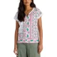 WHITE STUFF Nelly Notch Neck Tee /blanc motif