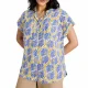 WHITE STUFF Ellie Organic Cotton Shirt /bleu motif