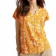 WHITE STUFF Nelly Notch Neck Tee /chart motif