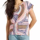 WHITE STUFF Nelly Notch Neck Tee /naturel motif