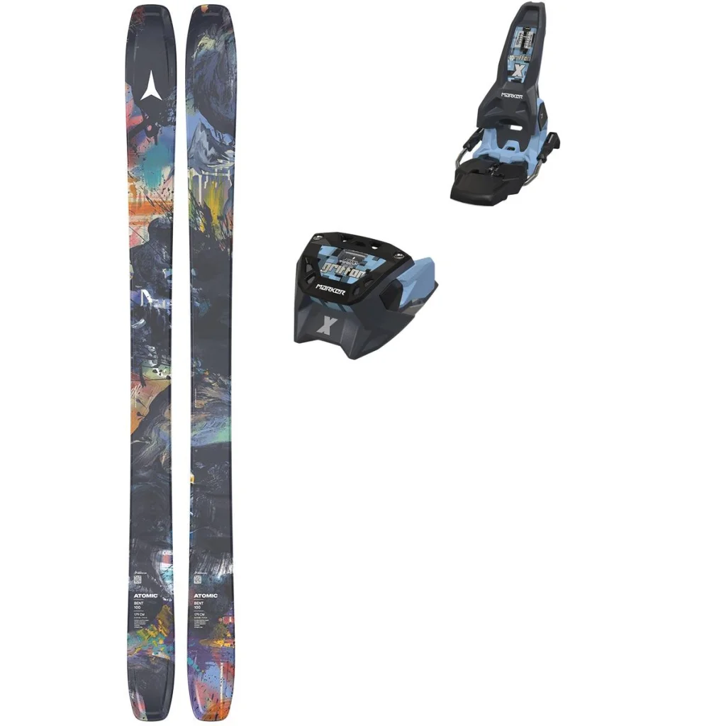 ATOMIC Bent 100 /multicolor + Fix MARKER Griffon X 13 /graphite light blue