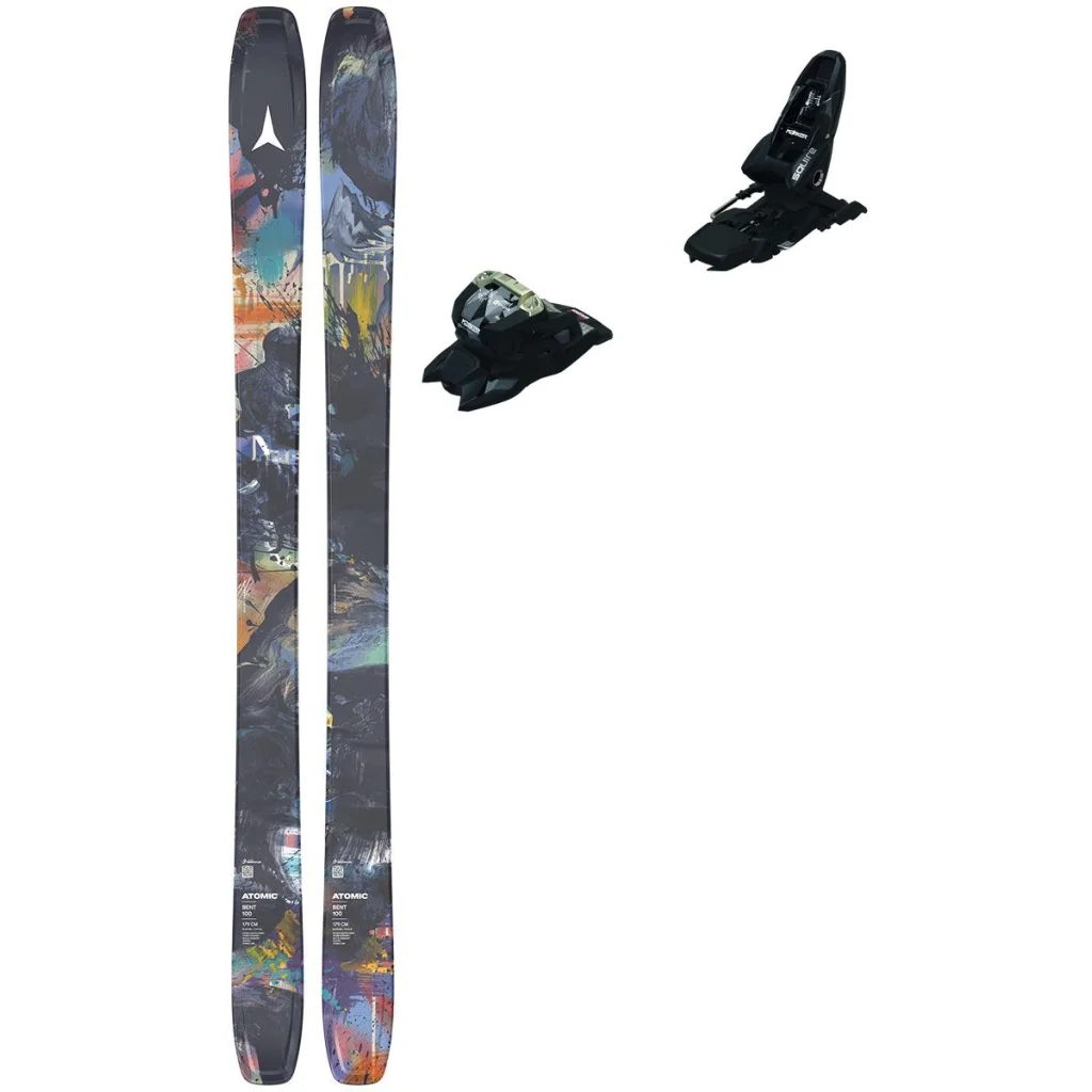ATOMIC Bent 100 /multicolor + Fix MARKER Squire 11 /black