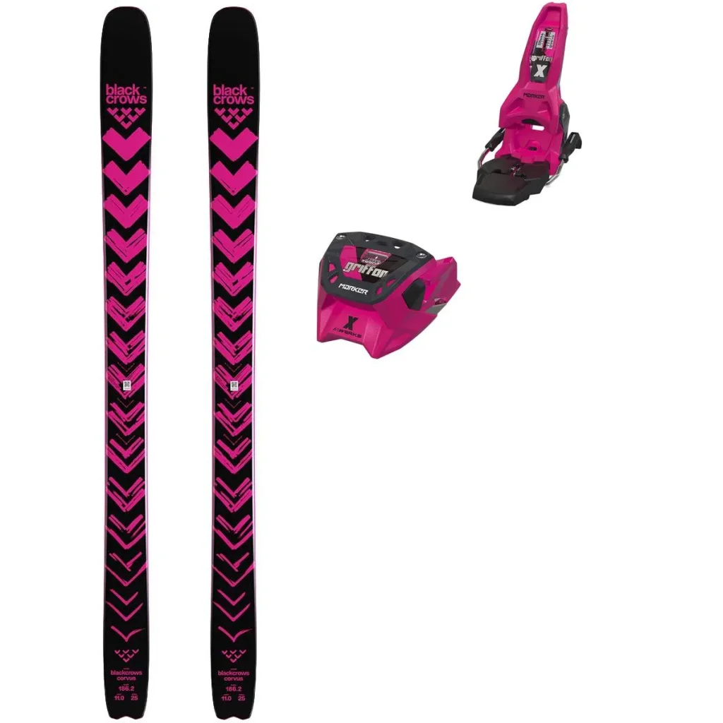BLACK CROWS Corvus /pink + Fix MARKER Griffon X 13 Mwerks /pink graphite