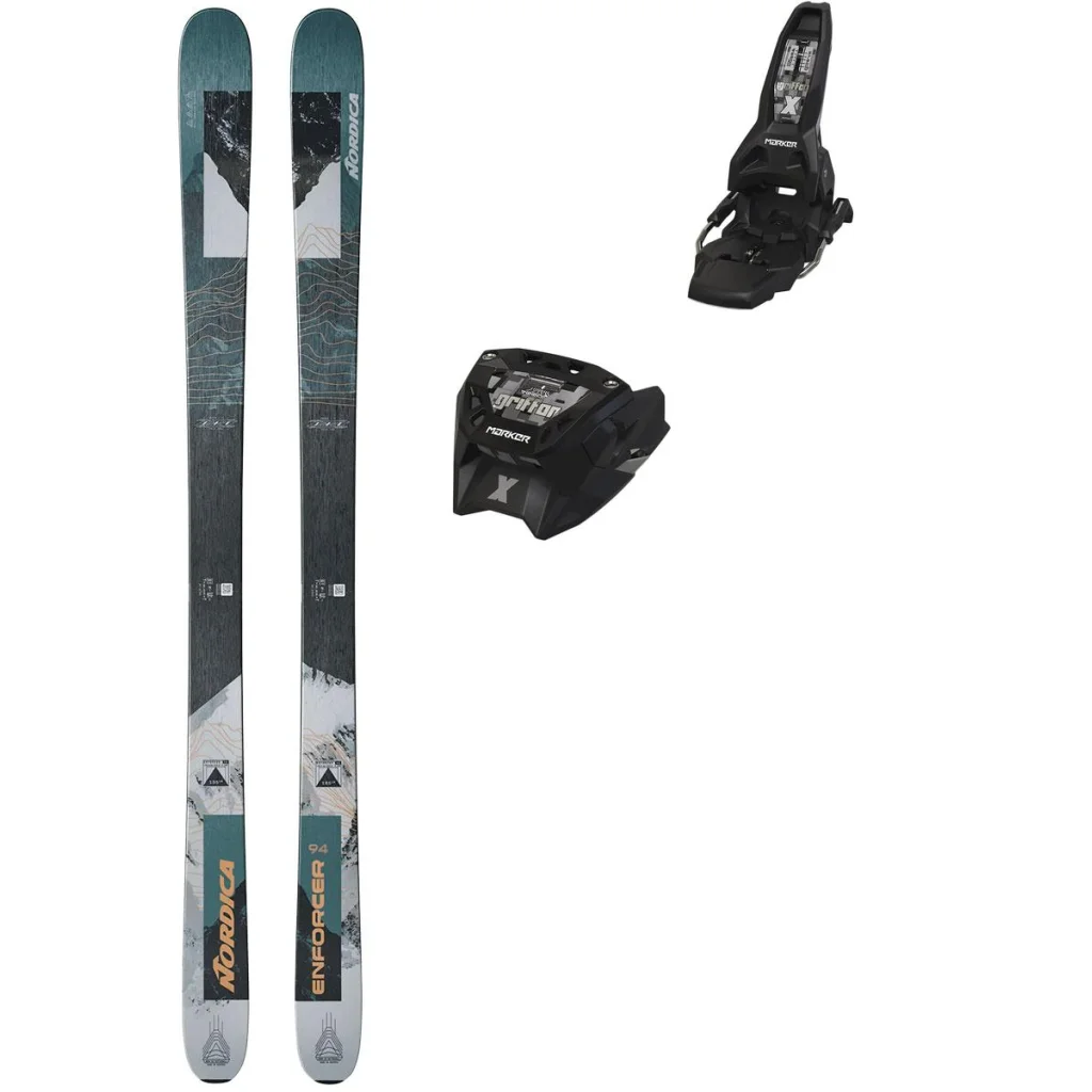 NORDICA Enforcer 94 /petrol gris + Fix MARKER Griffon X 13 /graphite noir