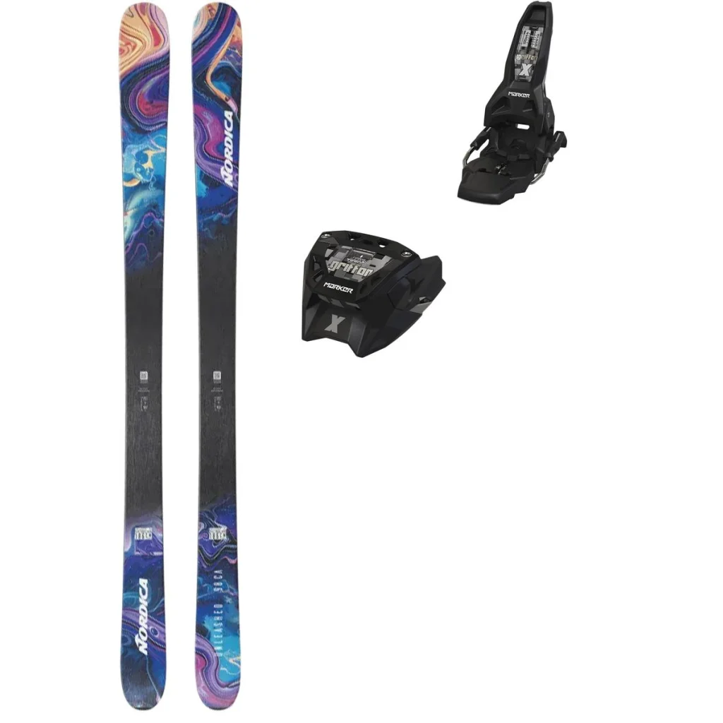 NORDICA Unleashed 98 CA /bleu orange + Fix MARKER Griffon X 13 /graphite noir