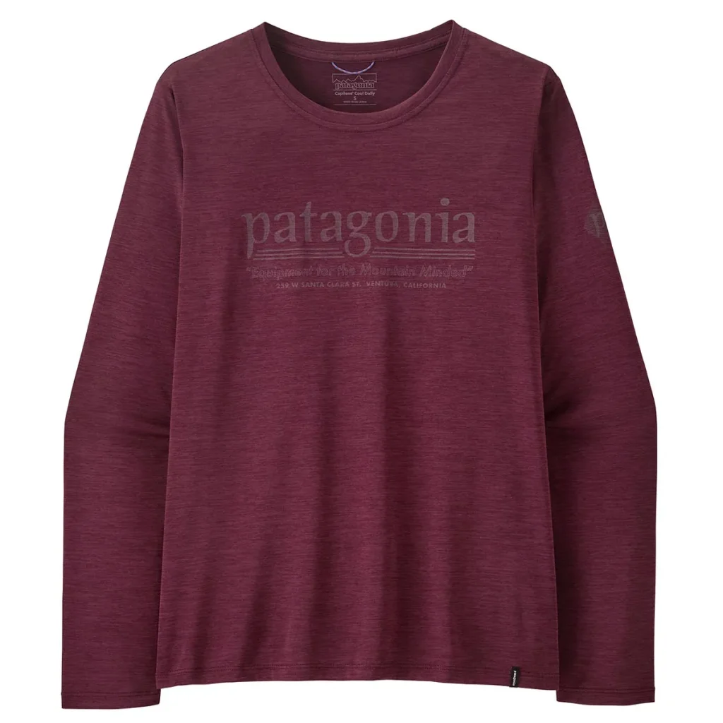 PATAGONIA Cap Cool Daily L/s Chemise hut tripper w /berry fig clair berry fig x-dye