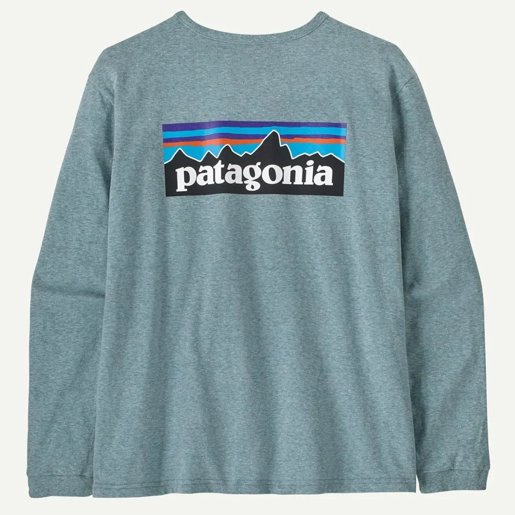 PATAGONIA P-6 Logo L/s Responsibili-Tee W /blue sage
