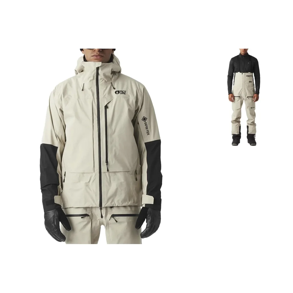 PICTURE ORGANIC Huron Gore Tex 3L Veste /pure cashmere + PICTURE ORGANIC Huron Gore Tex Bib Pantalon /pure cashmere