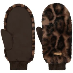 BARTS Fur Mitts /print brown - BARTS