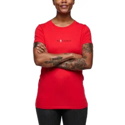 BLACK DIAMOND Heritage Wordmark Ss Tee W /coral red - BLACK-DIAMOND