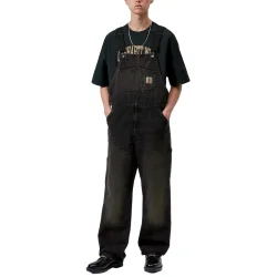 CARHARTT-WIP Bib Overall /black tobacco used wash - CARHARTT-WIP