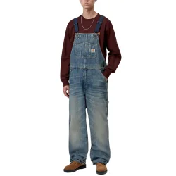CARHARTT-WIP Bib Overall /blue worn used wash - CARHARTT-WIP