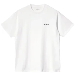 CARHARTT-WIP Script Embroidery Ss T-Shirt /white black - CARHARTT-WIP