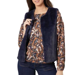 DEELUXE EST 74 Fuzzy Veste /marine - DEELUXE-EST-74