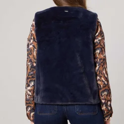DEELUXE EST 74 Fuzzy Veste /marine - DEELUXE-EST-74