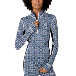 KARI TRAA Rose Half Zip Base Layer Top - 100% Merino Wool /Dark Navy Blue - KARI-TRAA
