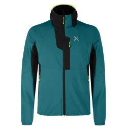 MONTURA Flash Hooded Veste /steel bleu sunny citron vert - MONTURA
