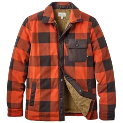 PASSENGER Firelight Sherpa Lined Overshirt /foncé rust buffalo check - PASSENGER