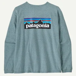 PATAGONIA P-6 Logo L/s responsibili-tee w /bleu sage - PATAGONIA