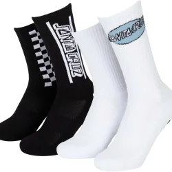 SANTA CRUZ Finish Line Socks (2 Pack) T42-46 /noir & blanc - SANTA-CRUZ