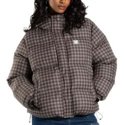 SANTA CRUZ Opus Dot Quilted Veste /marron gingham - SANTA-CRUZ