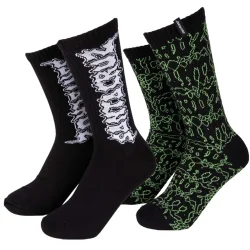 SANTA CRUZ Punk Web Socks (2 Pack) T42-46 /Black Green Web - SANTA-CRUZ