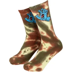 SANTA CRUZ Screaming Hand Tie Dye Sock T42-46 /vert glow - SANTA-CRUZ
