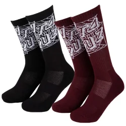 SANTA CRUZ Web Dot Socks (2 Pack) T42-46 /Black & Dark Plum - SANTA-CRUZ