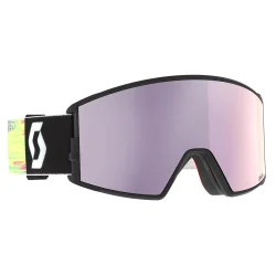 SCOTT React /noir fluo jaune /amp lavender chrome s3 + amp aurora vert chrome s1 - SCOTT