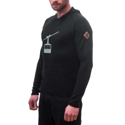 SENSOR Merino Upper Gondola Sweat À Capuche /Noir - SENSOR