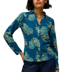 WHITE STUFF Annie Jersey Foil Shirt /sarcelle pr - WHITE-STUFF