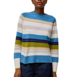 WHITE STUFF Cashmere Stripe Jumper /bleu mlt - WHITE-STUFF
