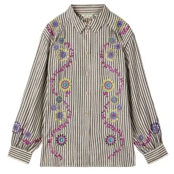 WHITE STUFF Lena Embroidered Shirt /Ivory Mlt