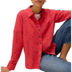 WHITE STUFF Libby Organic Cotton Shirt /Brt Pink - WHITE-STUFF