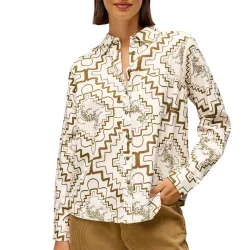 WHITE STUFF Libby Organic Cotton Shirt /Ivory Pr - WHITE-STUFF