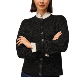 WHITE STUFF Sansa Sparkle Cardi /Pure Blk